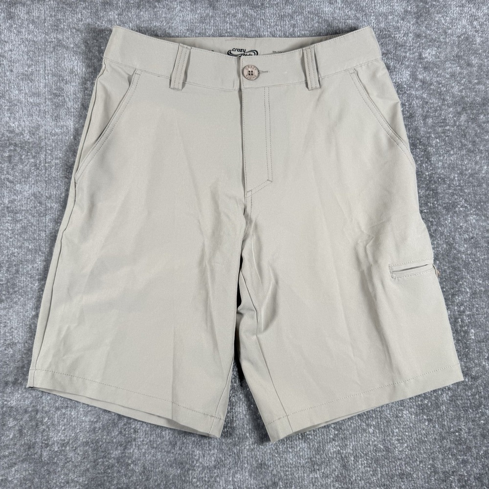 Crazy Shirts Shorts‎ Men's 28 Beige Coconut Poly Performance Tech Stretch Beach